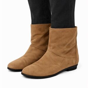 Zero + Maria Cornejo Womens Ankle Boots 37.5 US 7.5 Cognac Brown Suede Flat